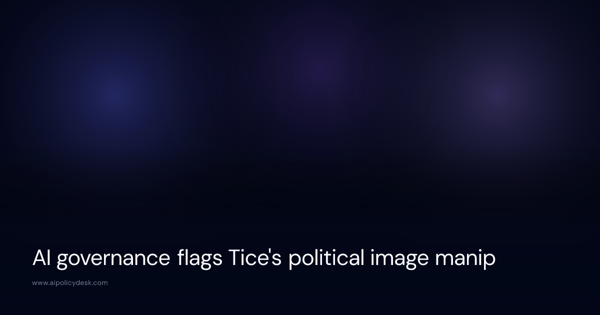AI governance flags Tice's political image manip